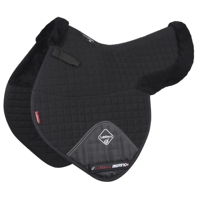 LeMieux Merino+ Close Contact Numnah Half Lined - Black